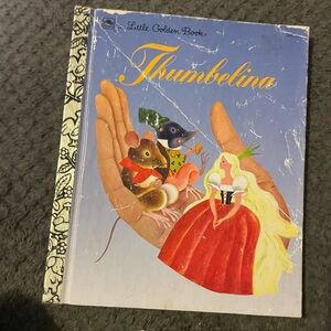 Thumbelina Little Golden Book girl mouse tiny thimble VTG